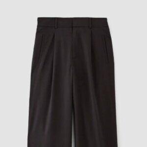 Everlane Black Wool Blend Dress Pants Size 8 Tailored Straight Leg Work Trousers